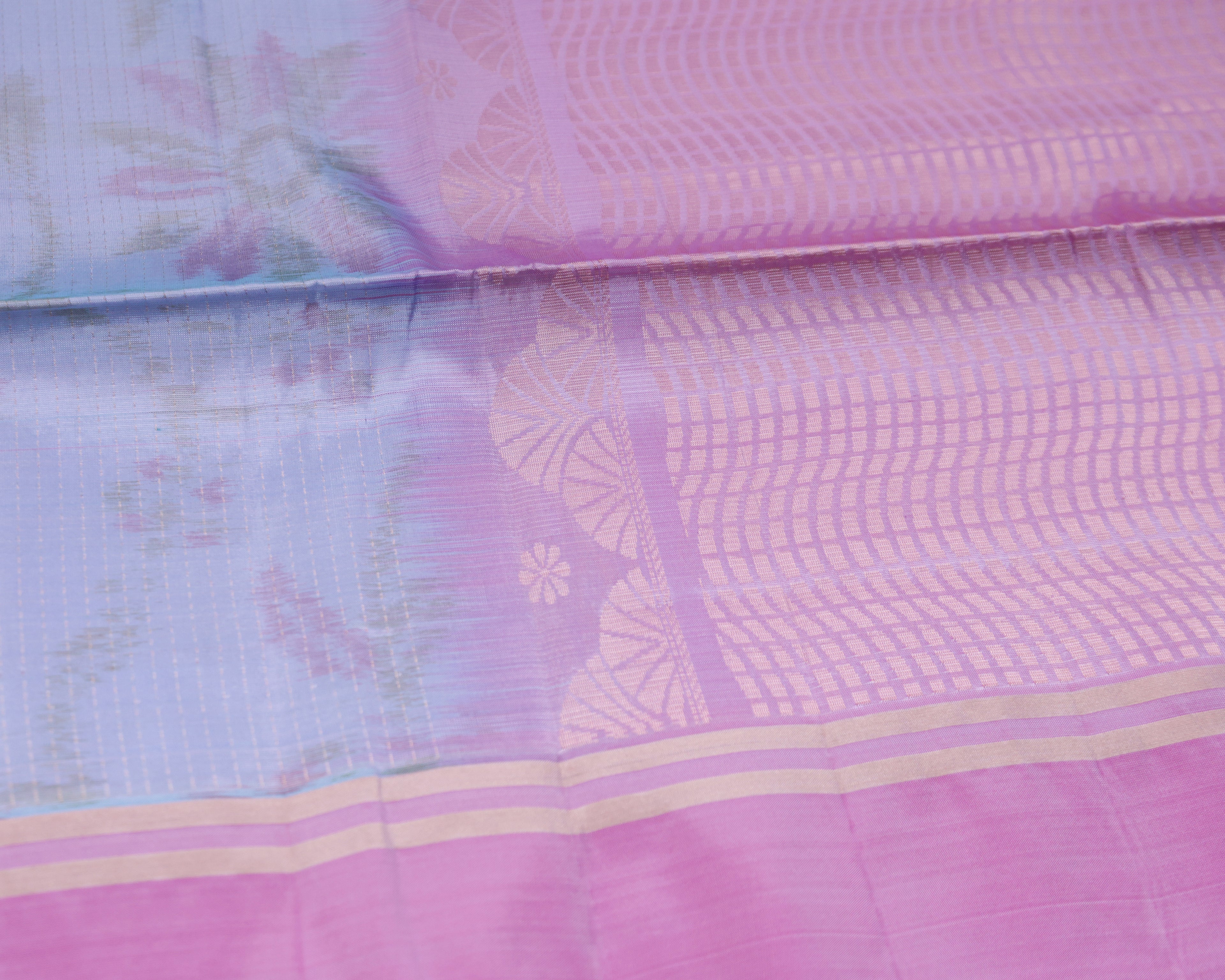 Pastel Sky Blue Pochampalli Soft Silk Saree