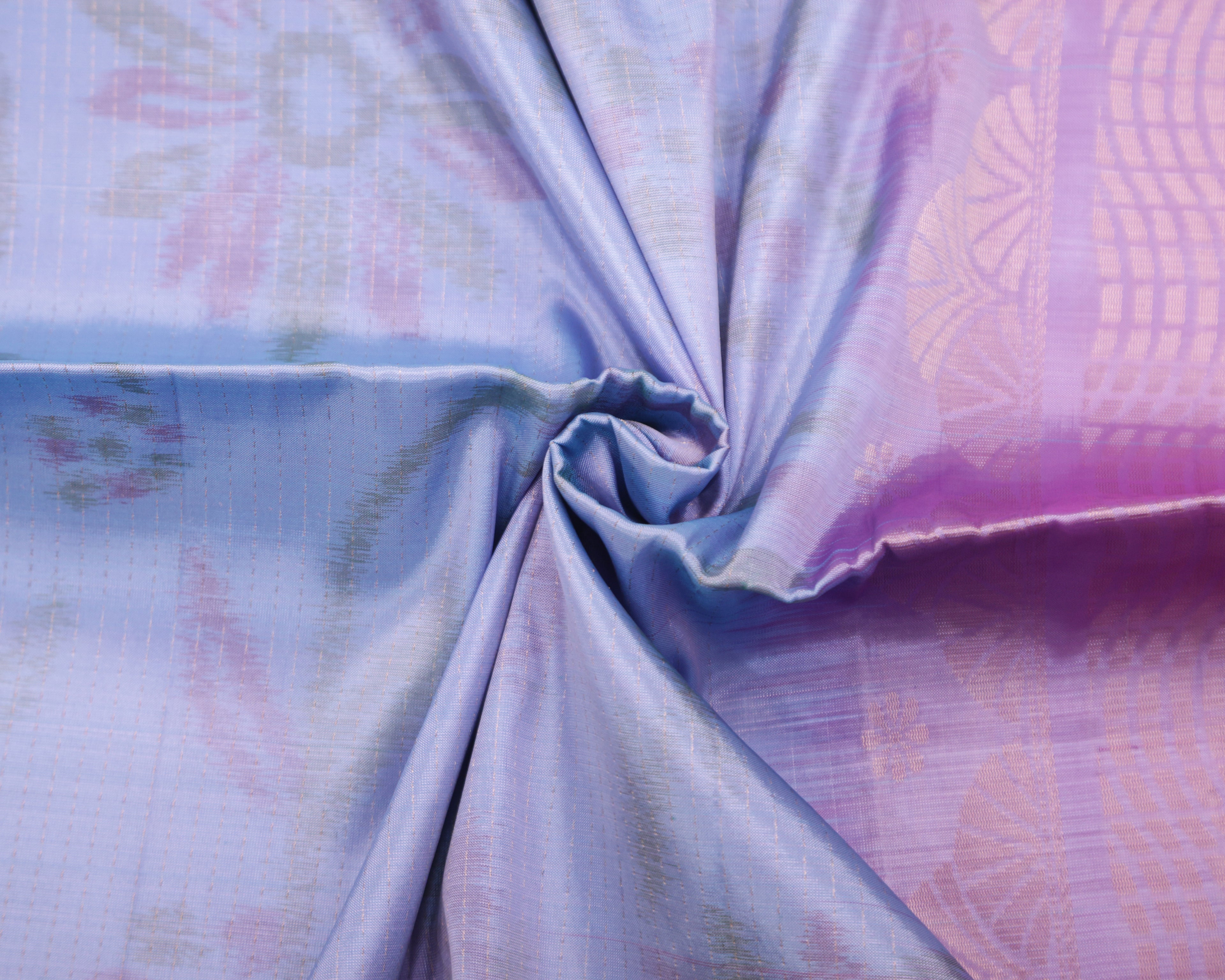 Pastel Sky Blue Pochampalli Soft Silk Saree