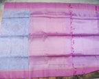 Pastel Sky Blue Pochampalli Soft Silk Saree