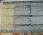 Pastel Pista Green Pochampalli Soft Silk Saree with Zari Accents