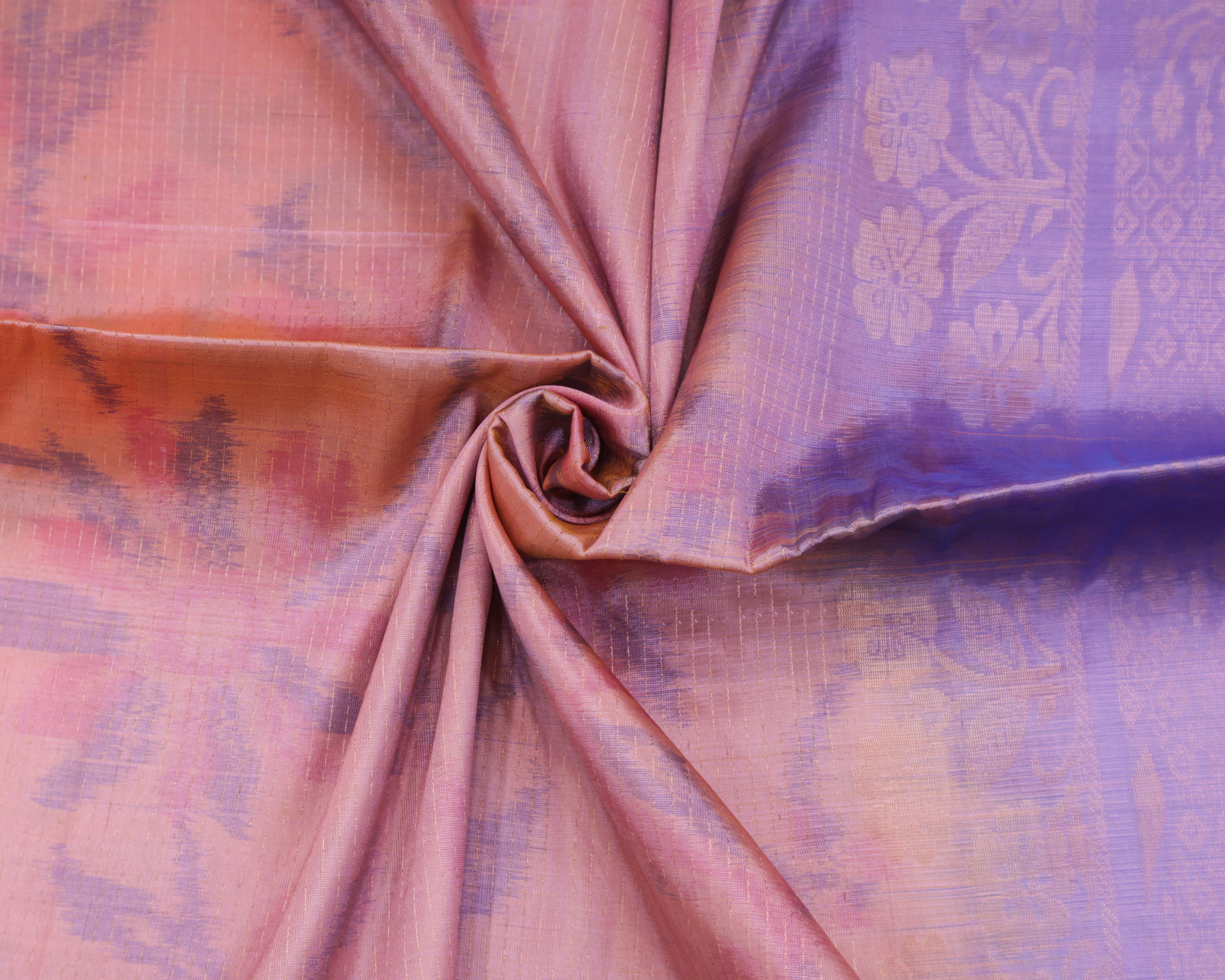 Soft Silk Pochampalli Lines Saree – Pastel Pink