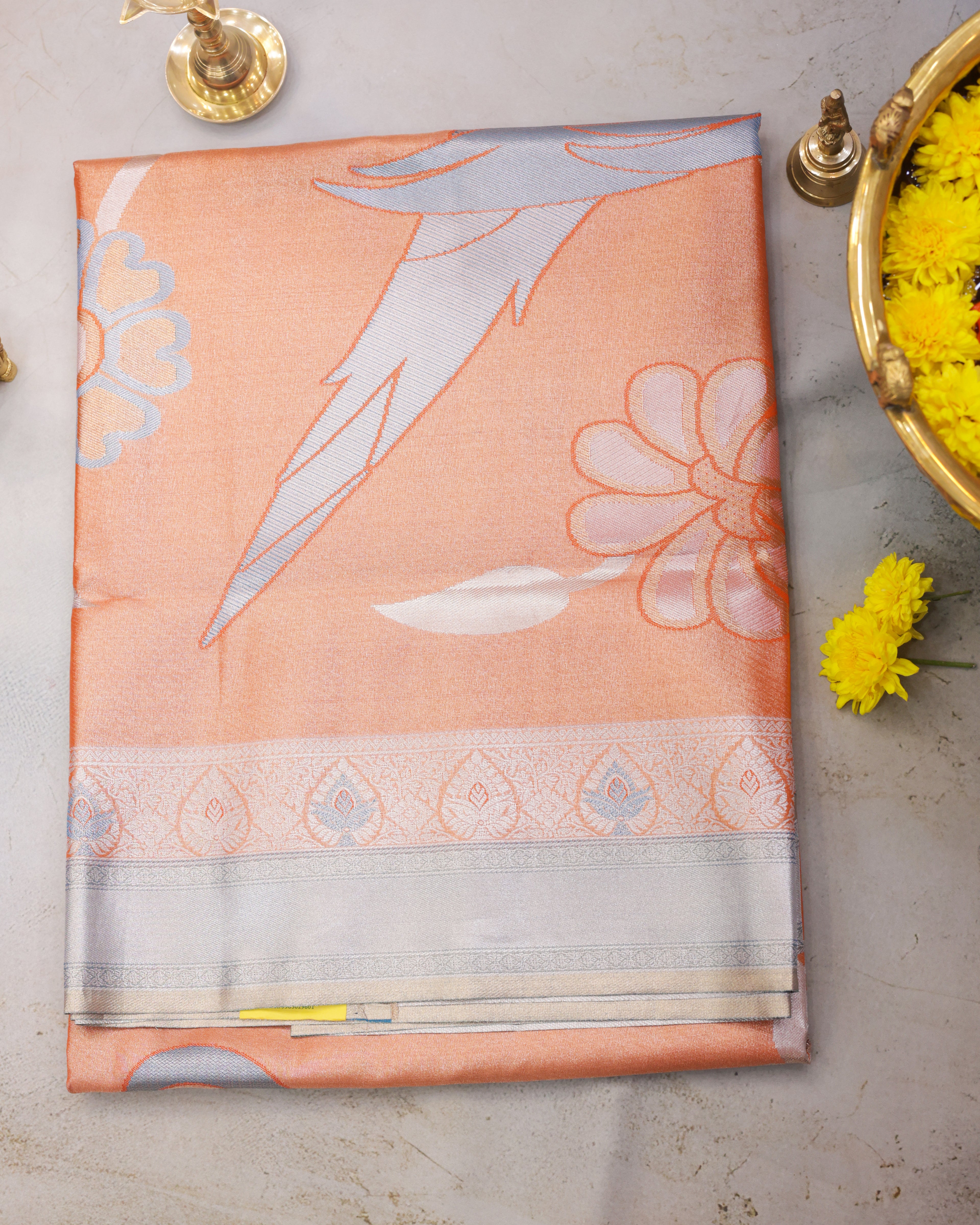 Kanchipuram Tissue Parrot Motif Silk Saree
