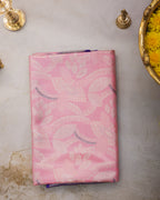 Pink Kanchipuram Tissue Saree with All-Over Golden Zari Design