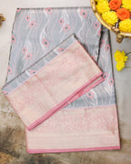 Kanchipuram Tissue Saree with Crepers Design in Green Golden Tones