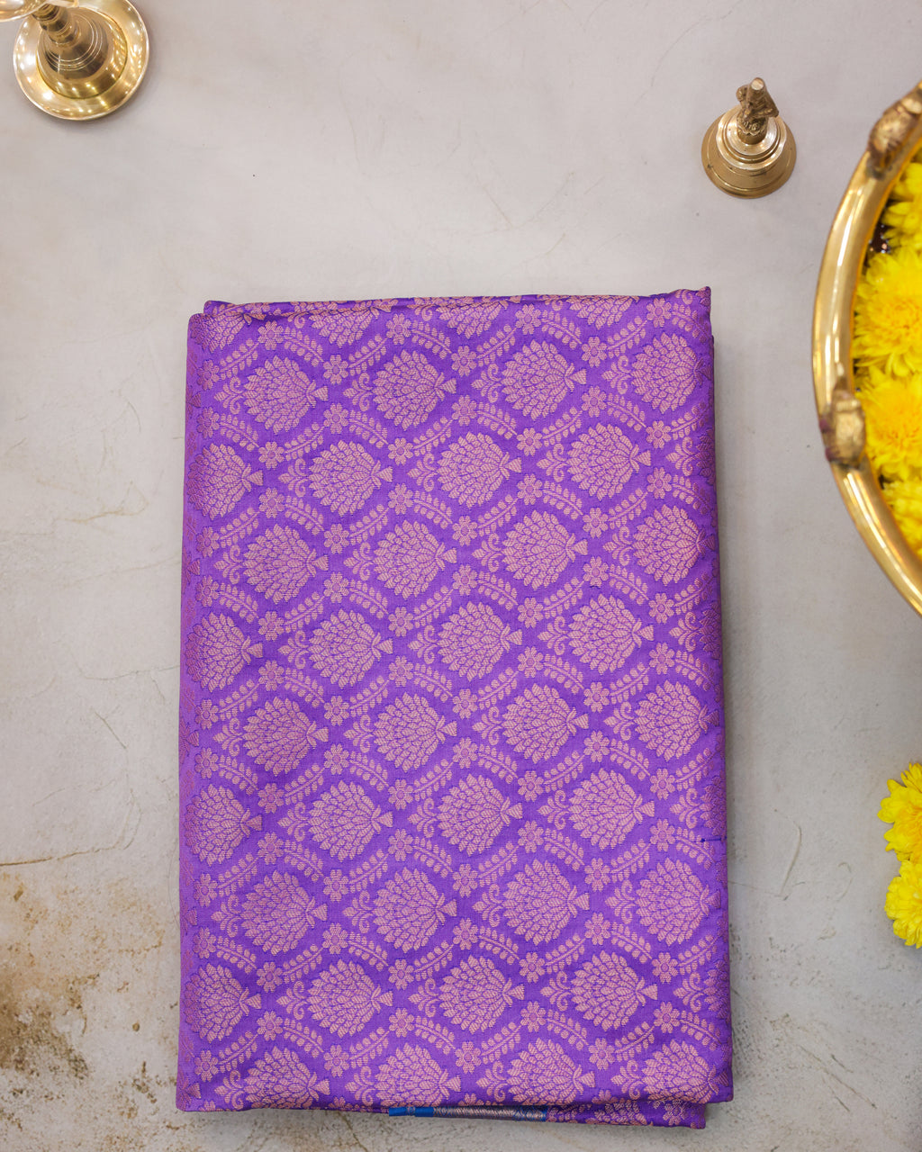 Lavender Kanchipuram Bridal Saree