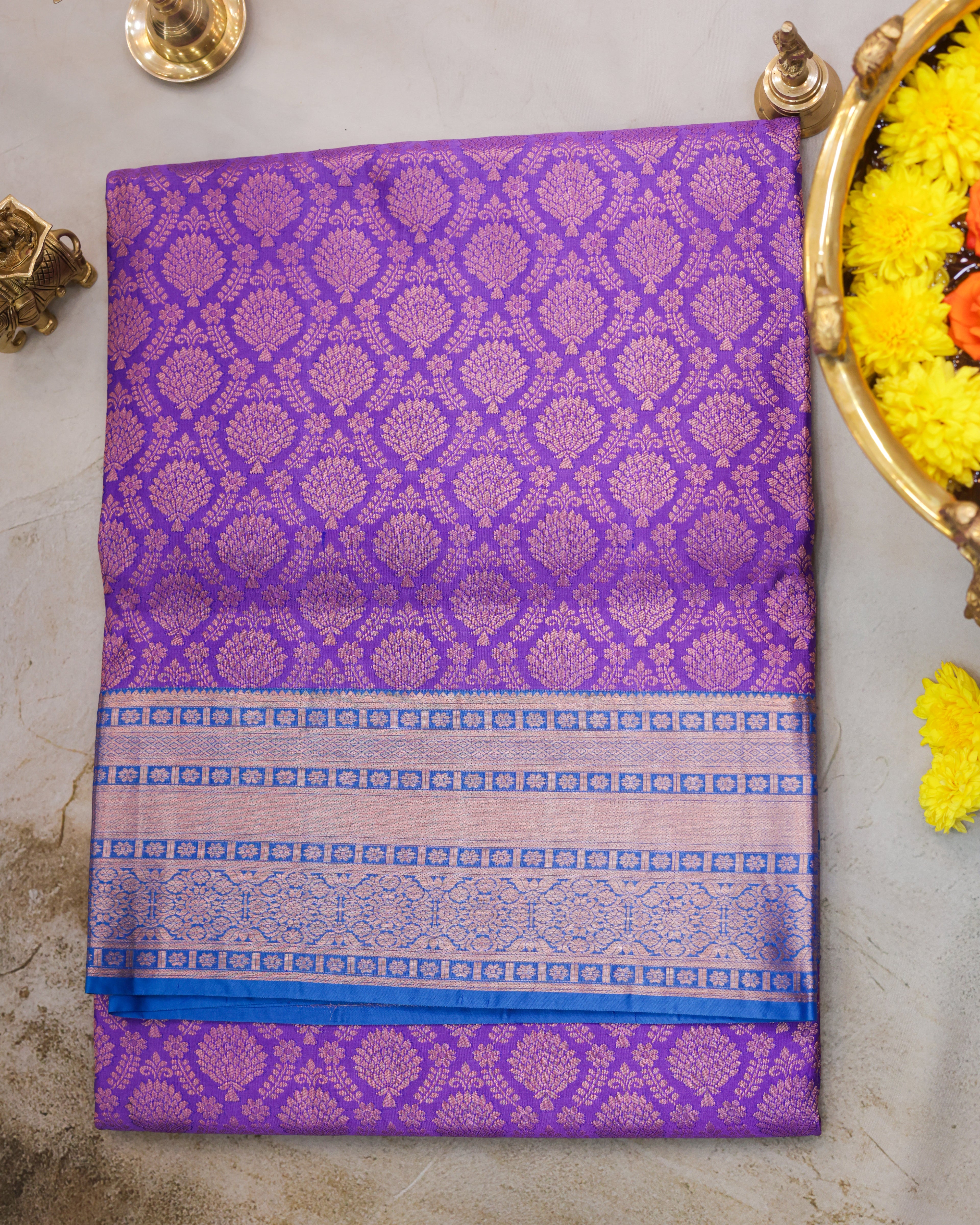 Lavender Kanchipuram Bridal Saree