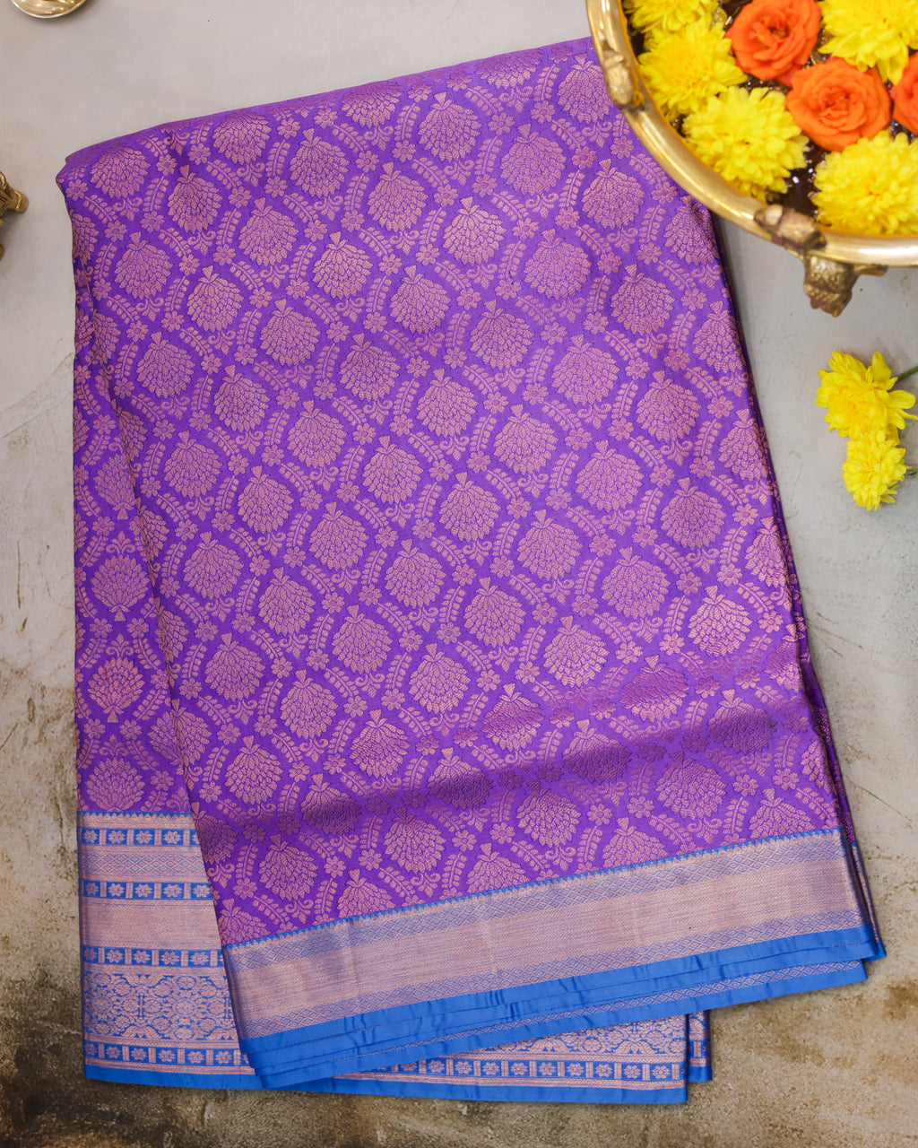 Lavender Kanchipuram Bridal Saree