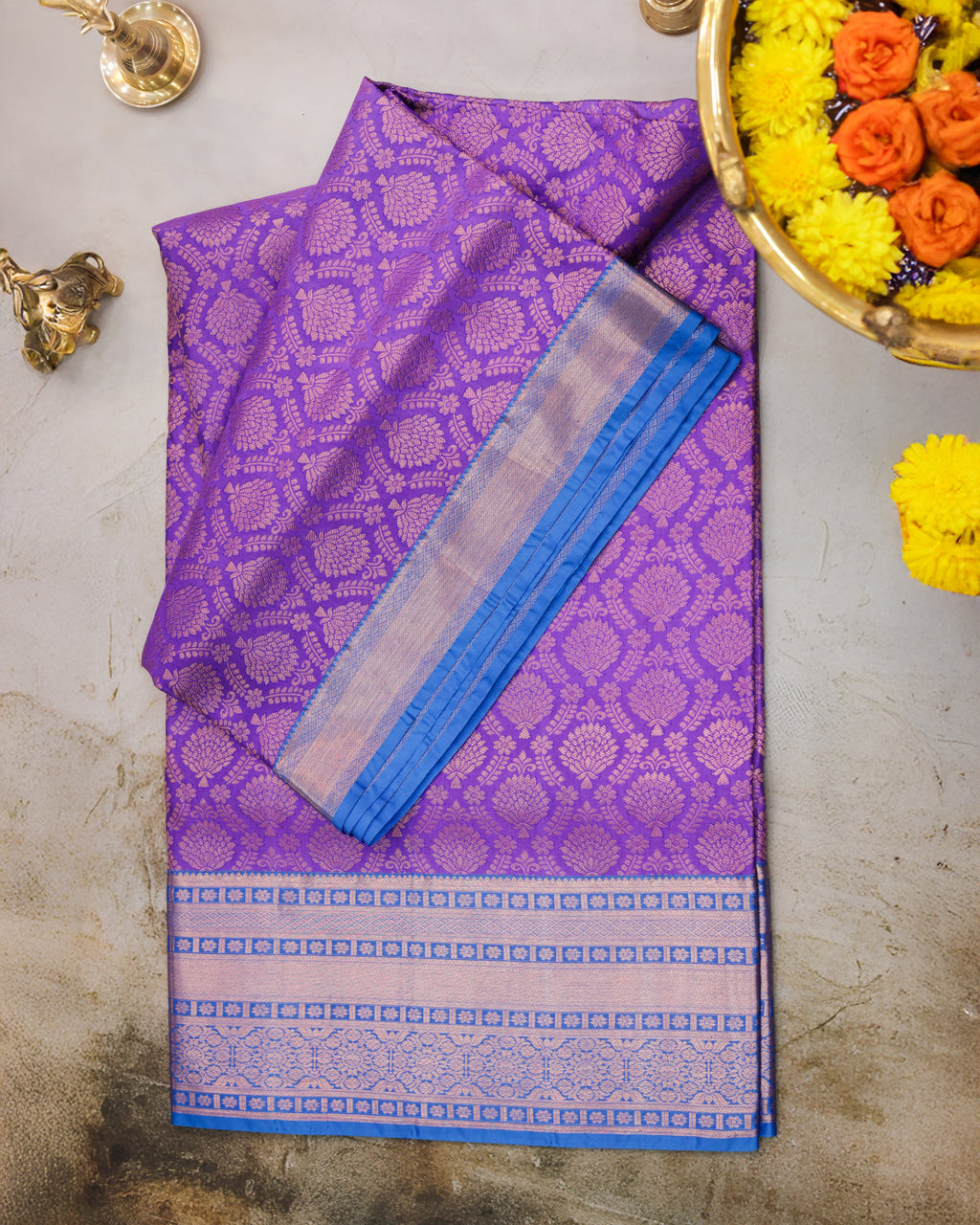 Lavender Kanchipuram Bridal Saree
