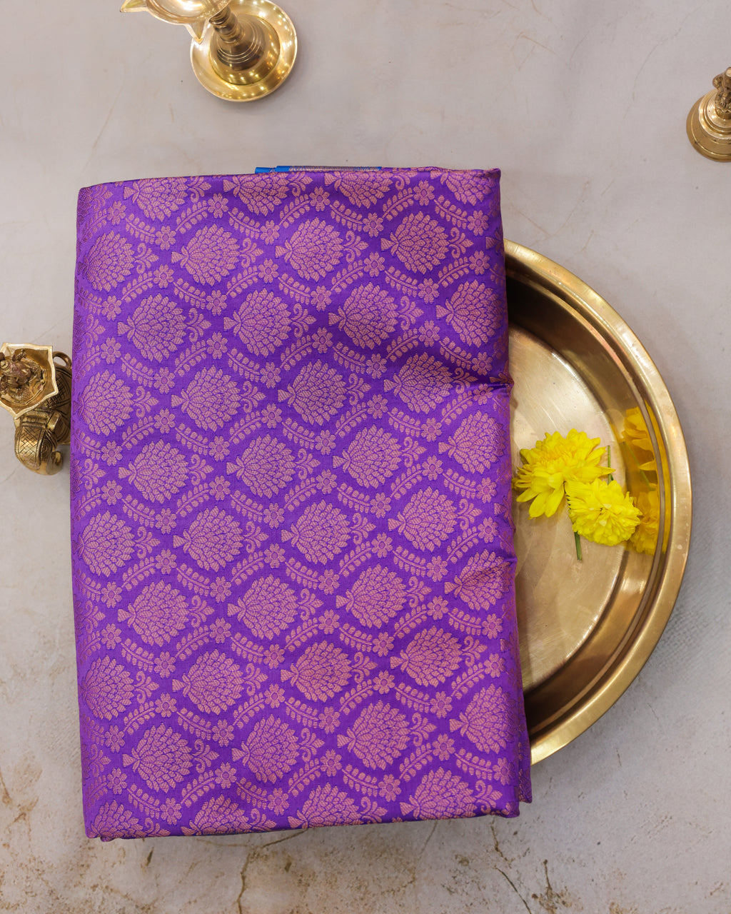 Lavender Kanchipuram Bridal Saree