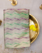 Kanchipuram Tissue Silk Saree with Multicolour Waves