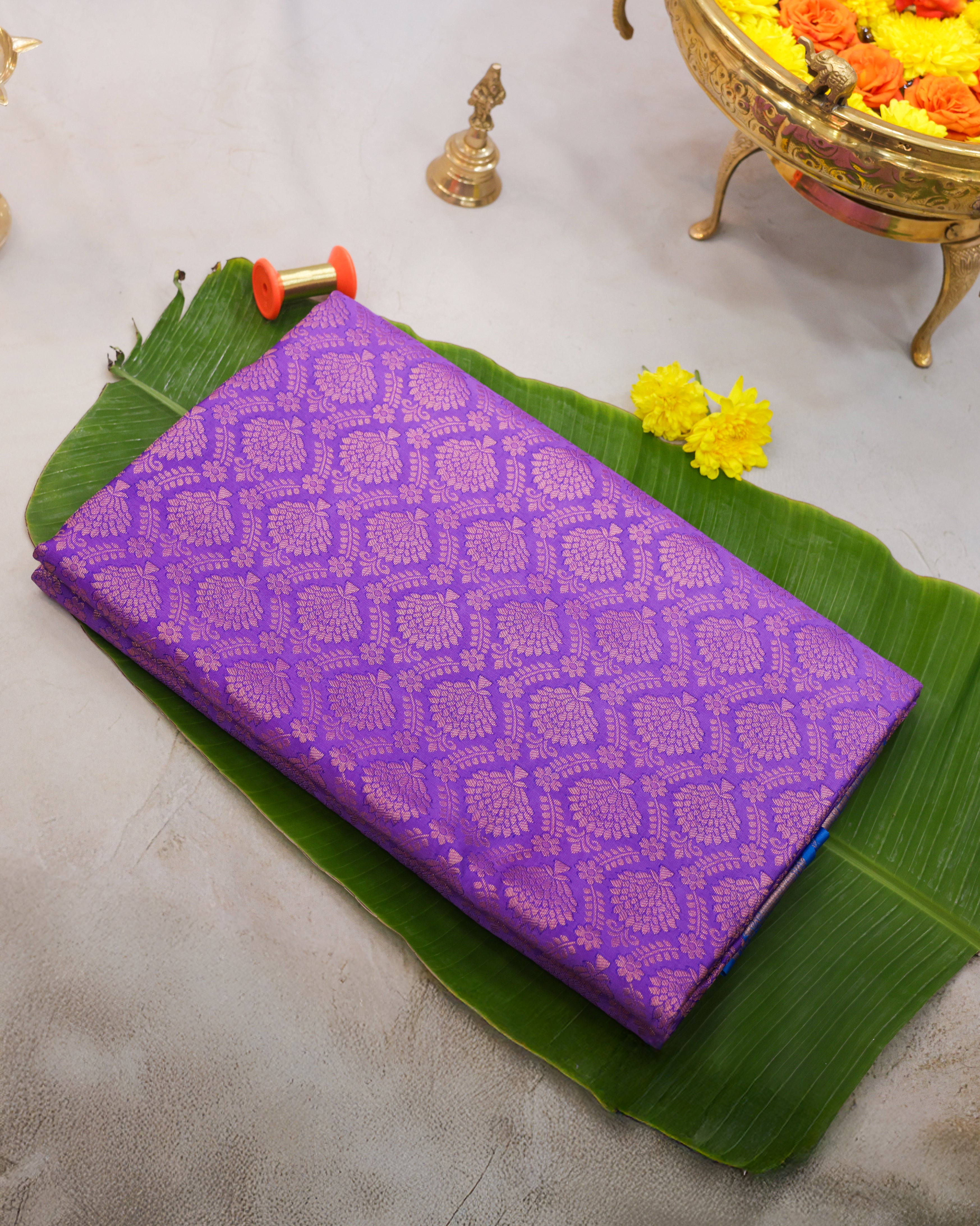 Lavender Kanchipuram Bridal Saree