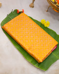 Kanchipuram All Over Bridal Yellow Saree with Copper Zari