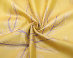 Kanchipuram Tissue Saree with Coconut Tree & Butterfly Motifs in Yellow