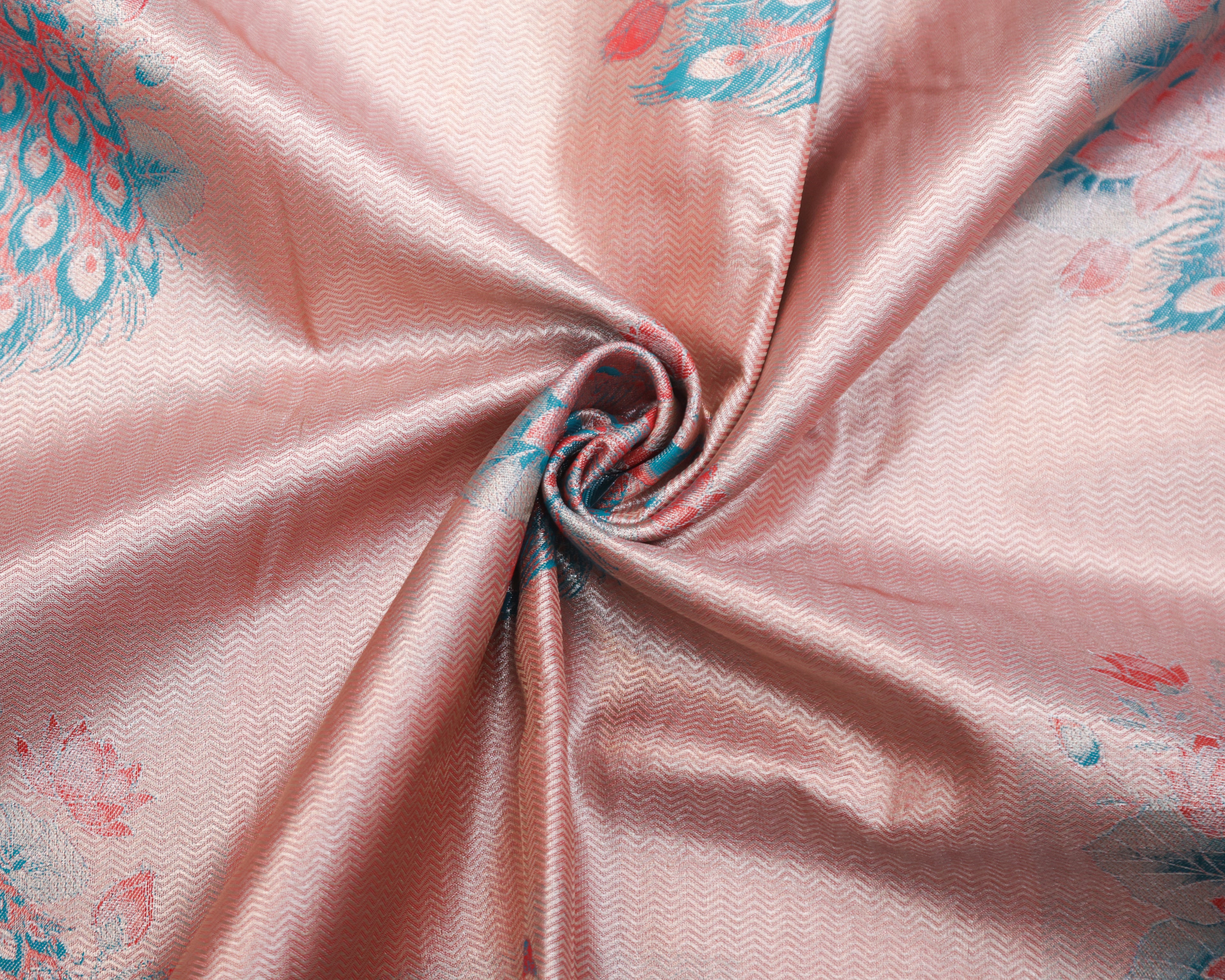 Kanchipuram Tissue Peacock Meena Kari Saree in Brick Tones