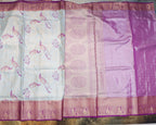 Kanchipuram Tissue Fancy Saree in Pastel Sky Blue with Golden Zari Weaving