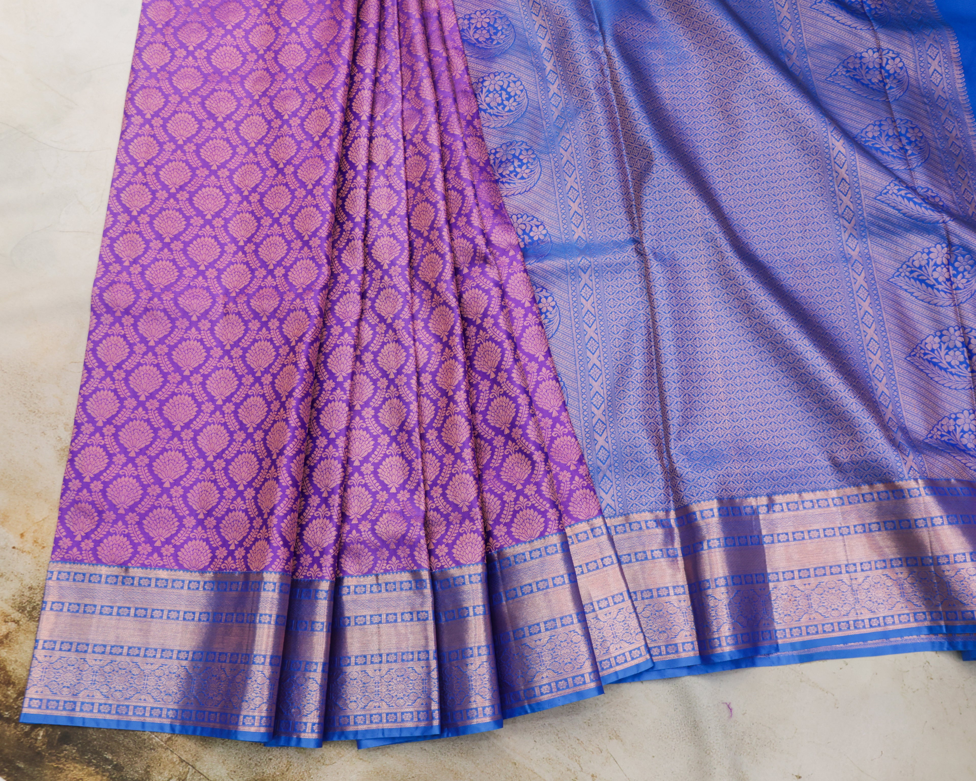 Lavender Kanchipuram Bridal Saree