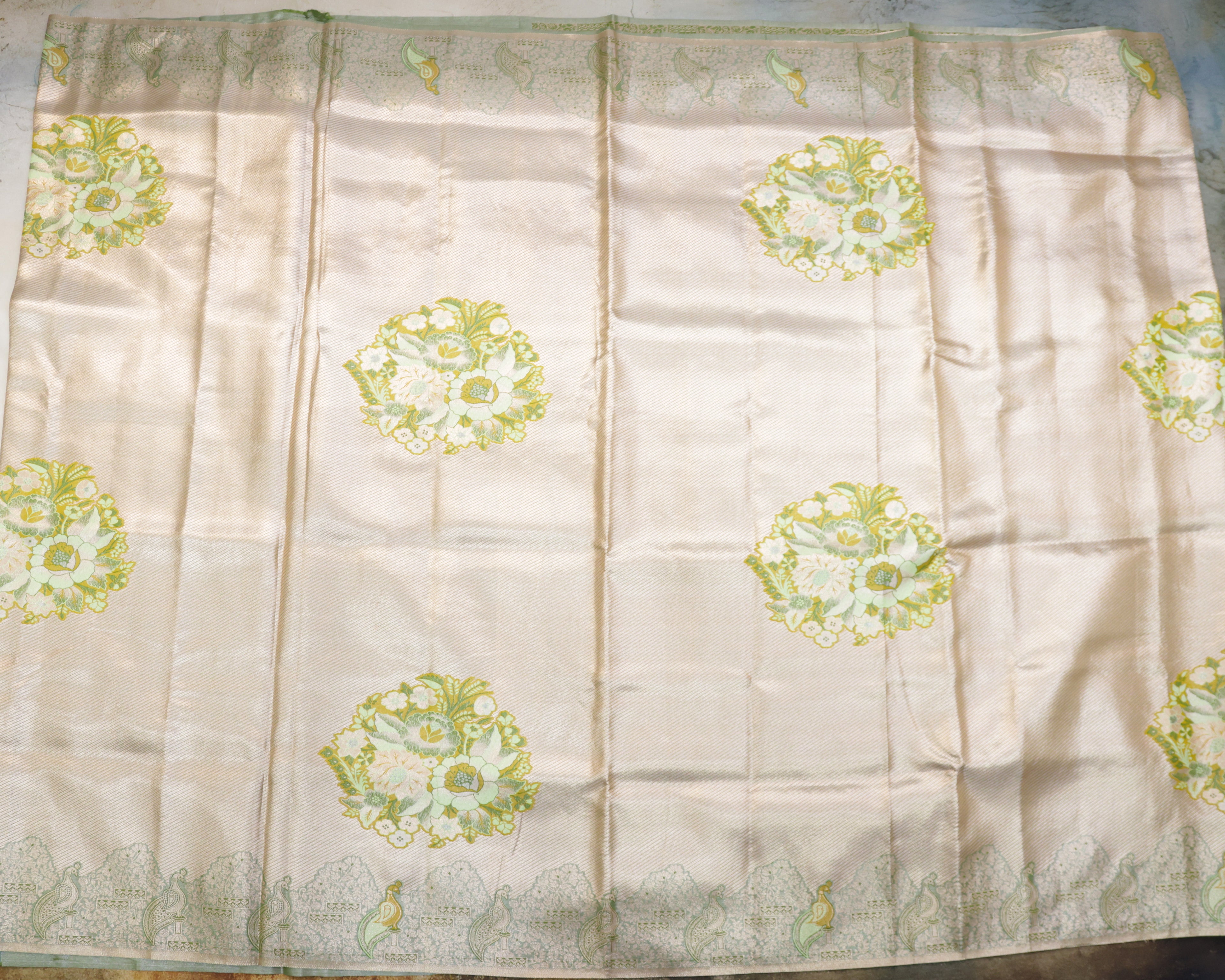 Kanchipuram Tissue Fancy Saree with Meenakari Floral Motifs