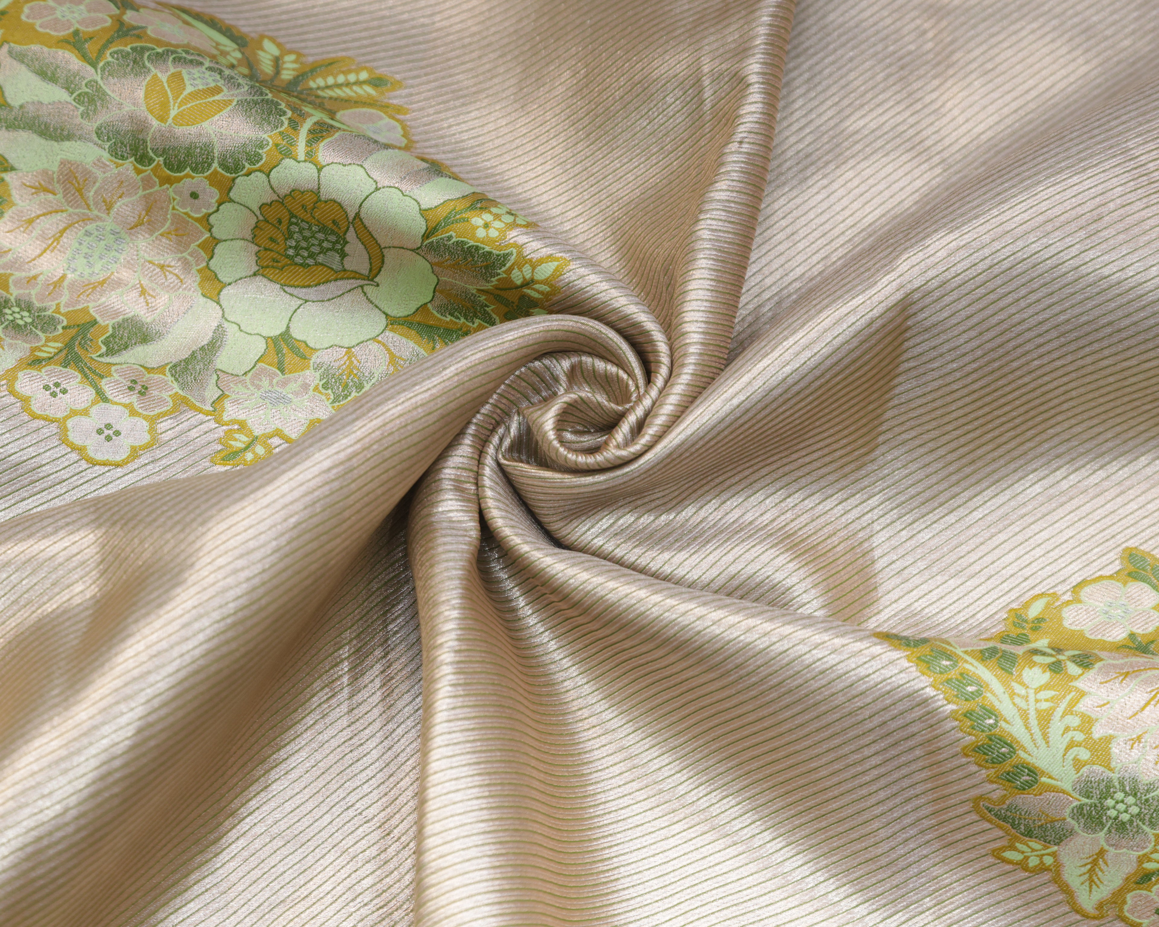 Kanchipuram Tissue Fancy Saree with Meenakari Floral Motifs