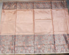 Kanchipuram Tissue Fancy Saree in Orange Golden with Meena Kari Work