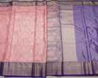 Pink Kanchipuram Tissue Saree with All-Over Golden Zari Design