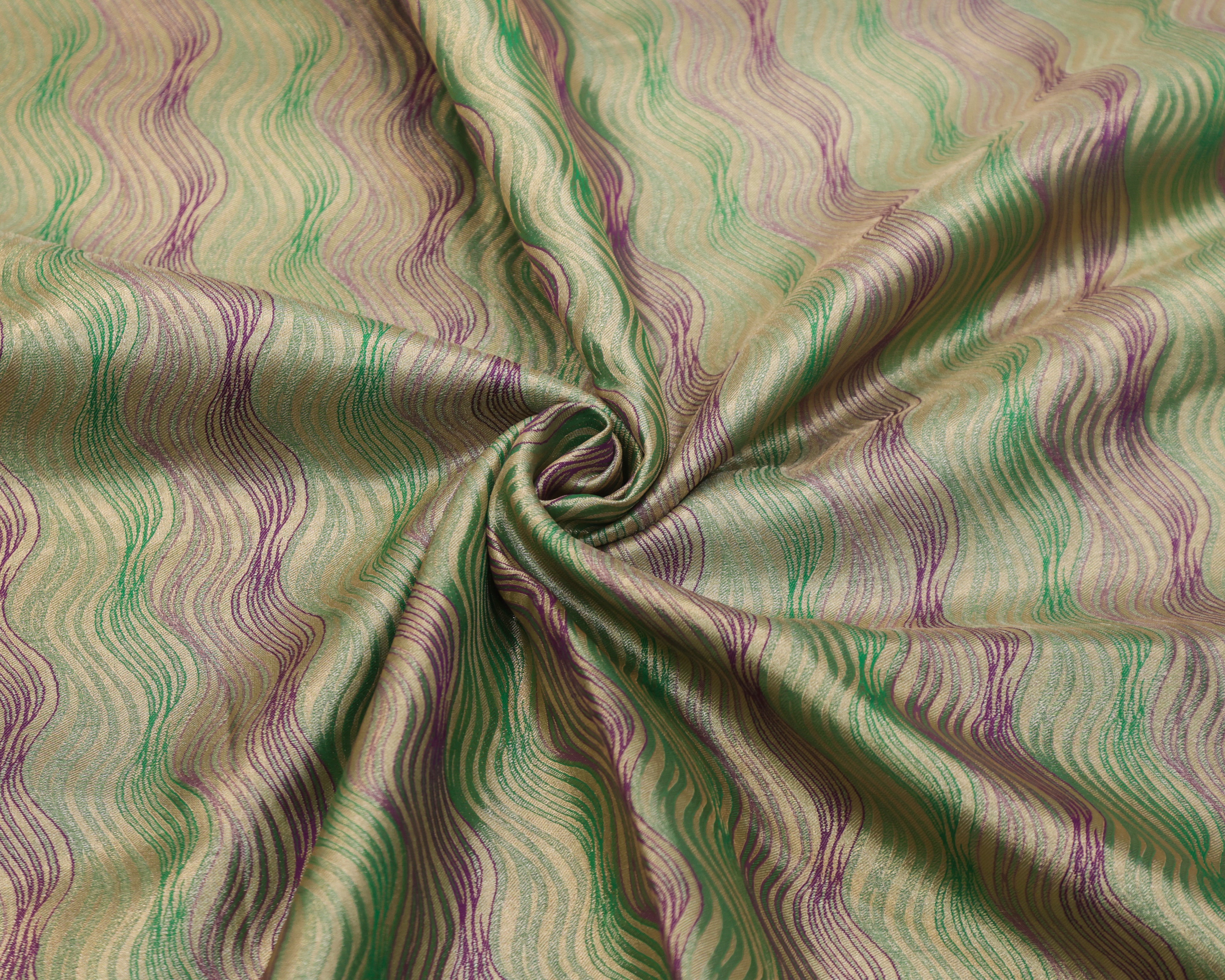 Kanchipuram Tissue Silk Saree with Multicolour Waves