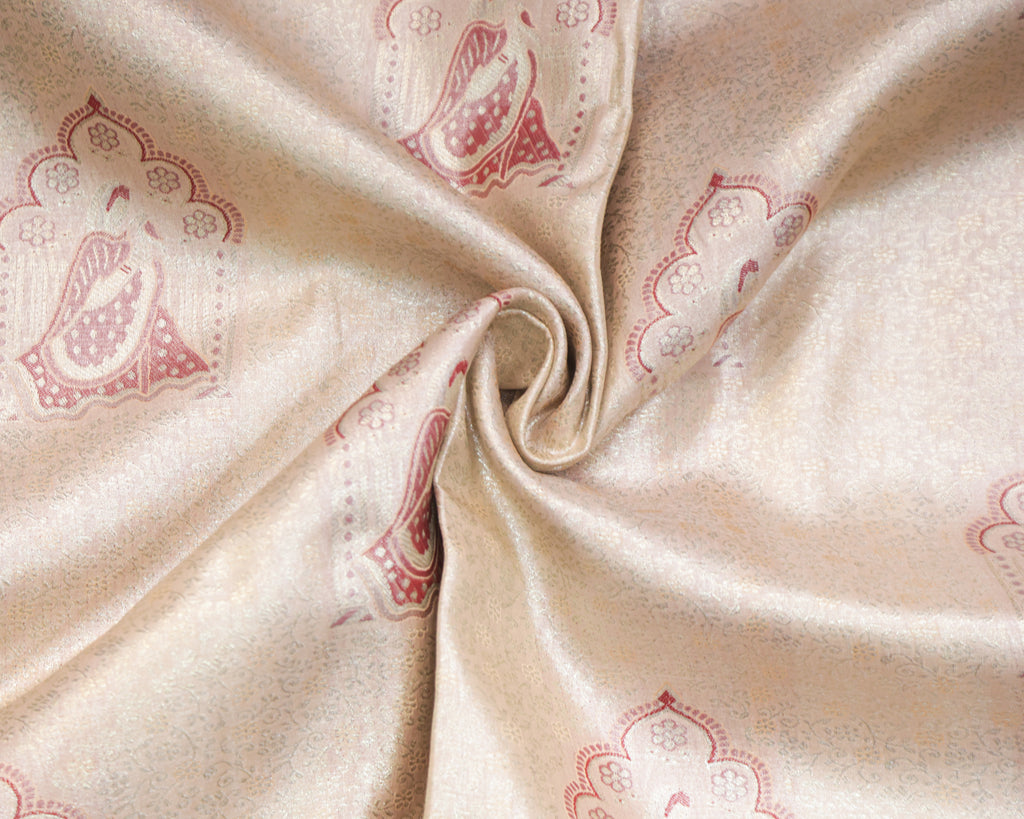 Kanchipuram Tissue Pallaikilo Pellikuthuru Saree – Pastel Sandalwood